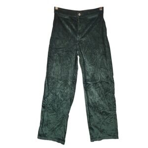 Madewell Emmett Wide-Leg Corduroy Pants Women's 24 Forest Green High Rise